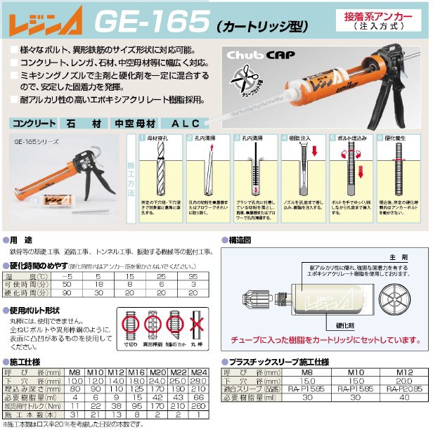 ユニカ レジンA GE-165 (カートリッジ型) かんだ！