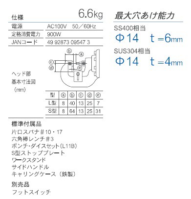 育良精機 電動油圧式 ミニパンチャー IS-14MPS かんだ！