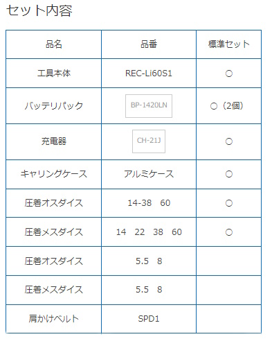 マクセルイズミ(泉精器製作所)充電油圧式 圧着専用工具 REC マクセルイズミ(泉精器製作所)充電油圧式 圧着専用工具 REC