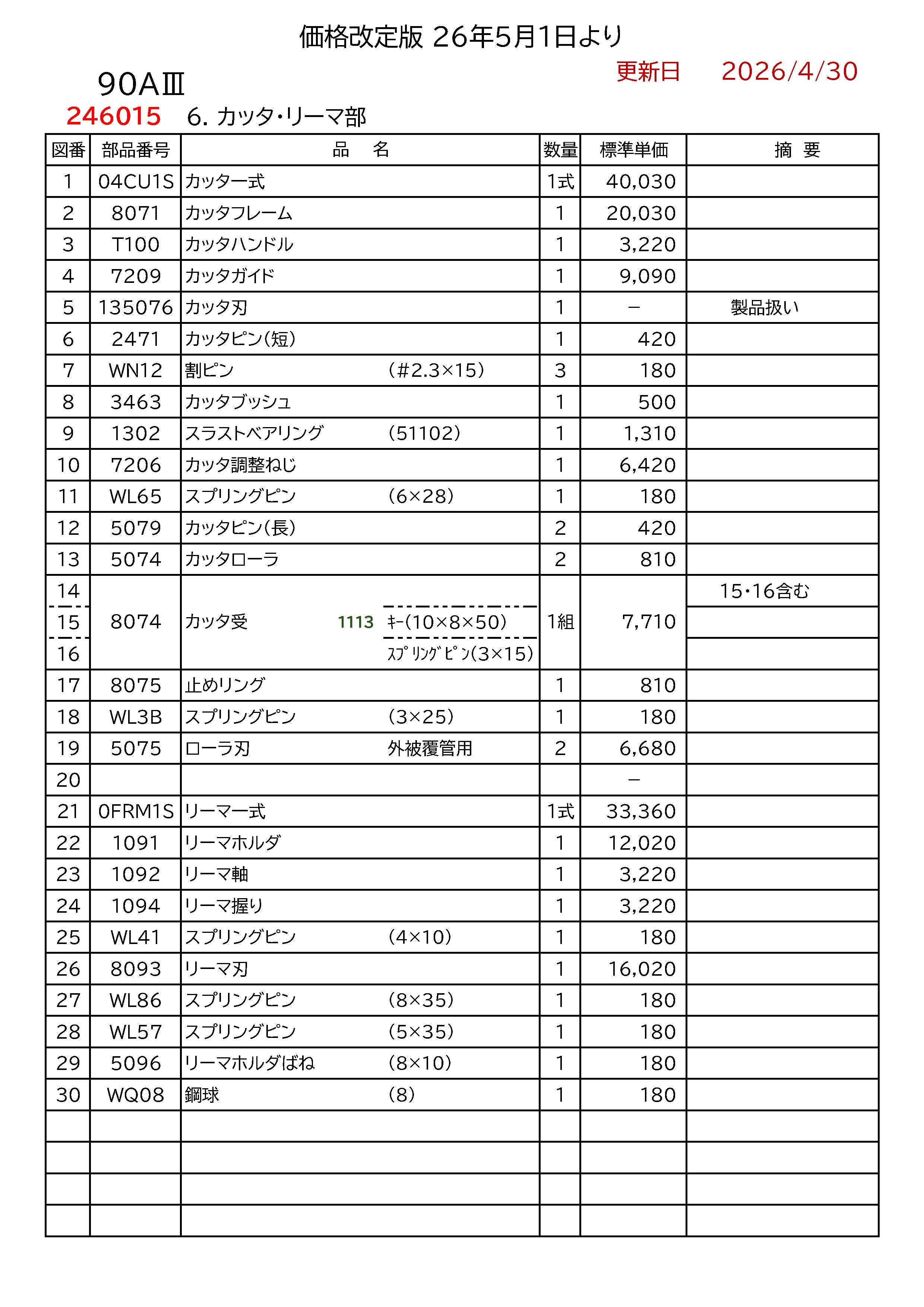 REXパイプマシン部品