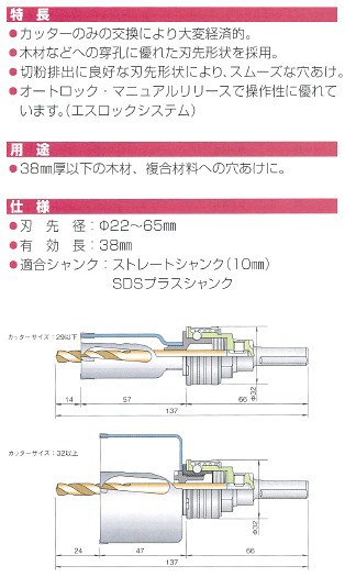 ミヤナガ エスロック ウッディングホールソー SIW かんだ！